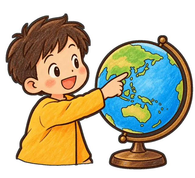 地球儀の枠付き版
