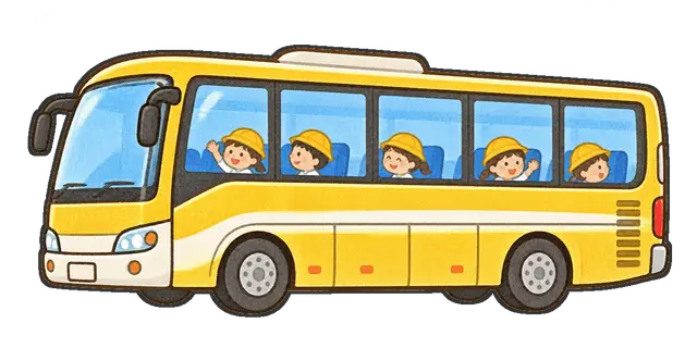 社会科見学のバスの枠付き版
