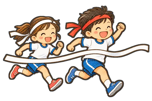 運動会のかけっこの枠付き版