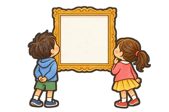 学校公開日の受付の枠付き版
