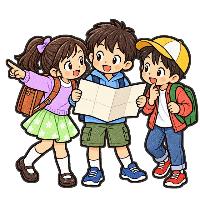 修学旅行の班行動の枠付き版