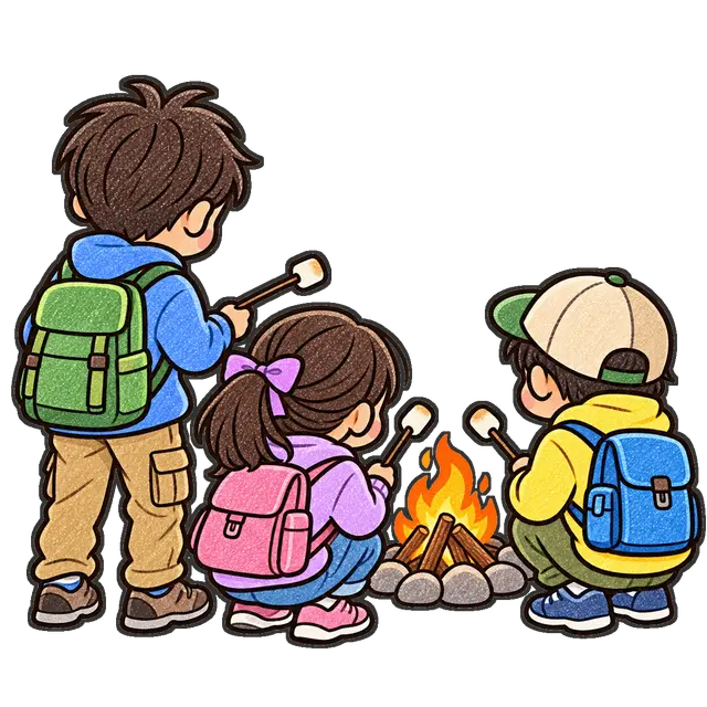 キャンプファイヤーの枠付き版