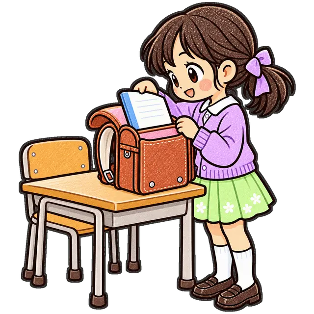 帰り支度の枠付き版