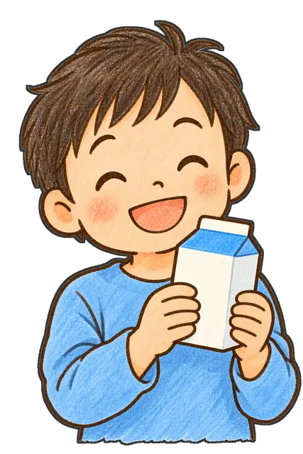 給食の牛乳パックの枠付き版