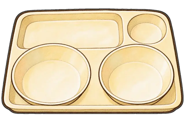 給食トレーの枠付き版