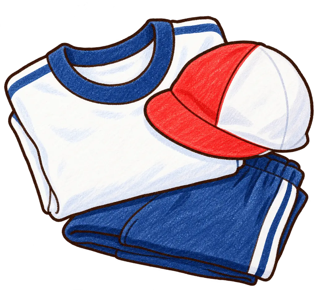 水彩の体操服。学校だより向けフリー素材