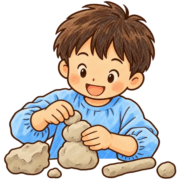 水彩の粘土工作