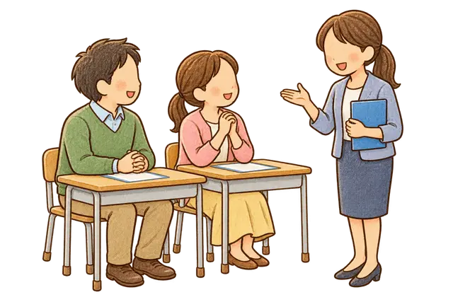 水彩の保護者会の教室