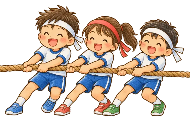水彩の運動会のダンス