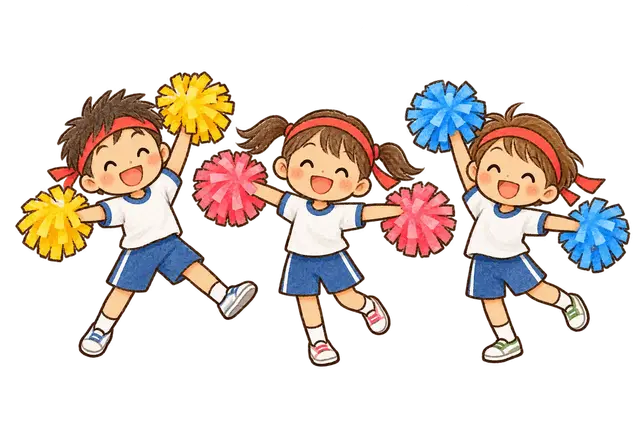 水彩の運動会のメダル授与