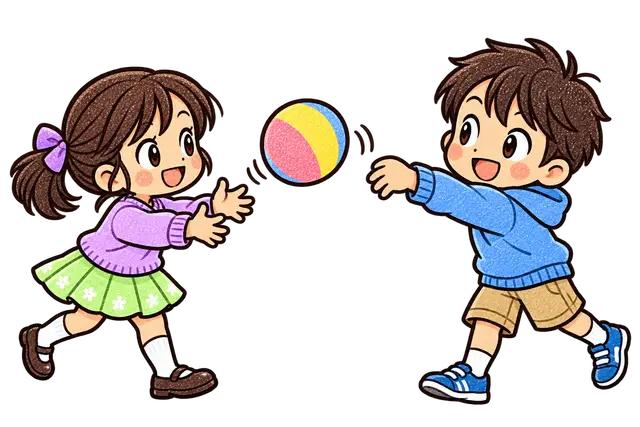 ボール遊びの挿絵