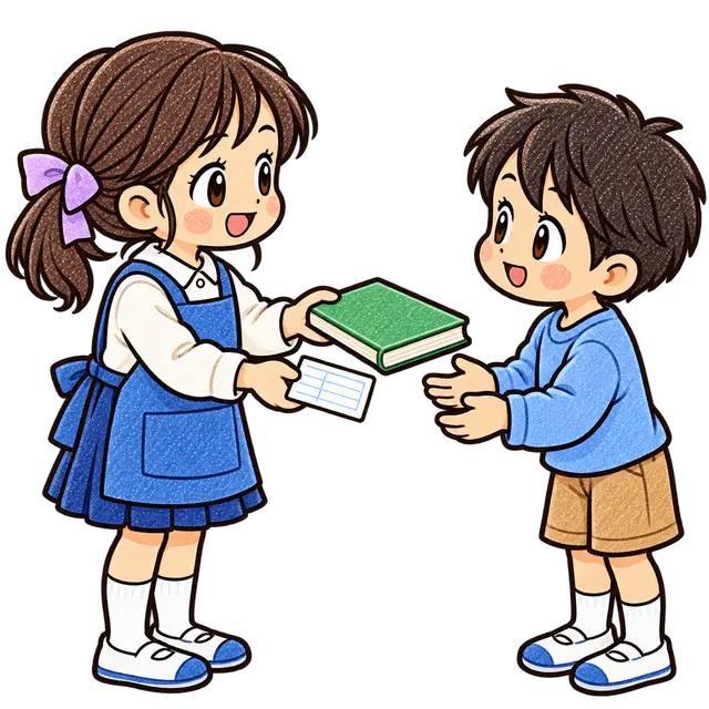 図書委員の貸し出しの挿絵