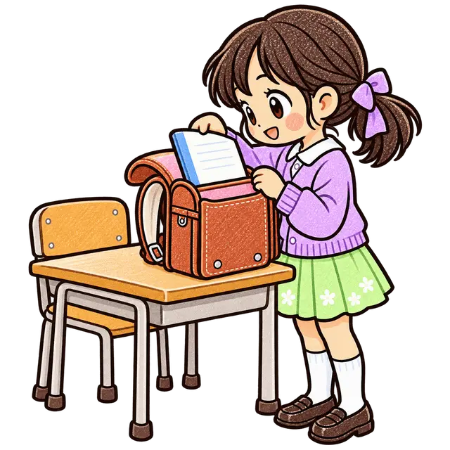 帰り支度の挿絵