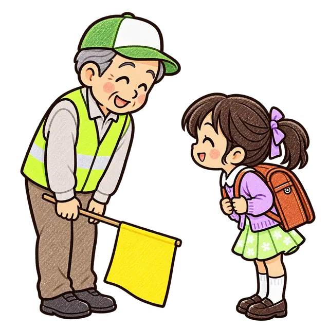 見守り隊へあいさつの挿絵