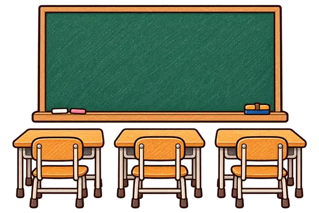 黒板のある教室の挿絵