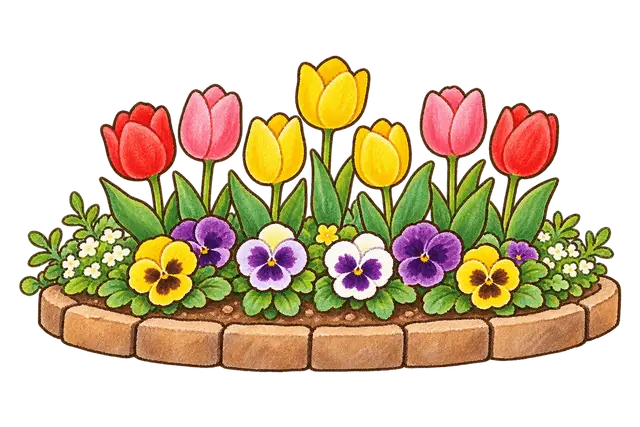 水彩の学校の花壇