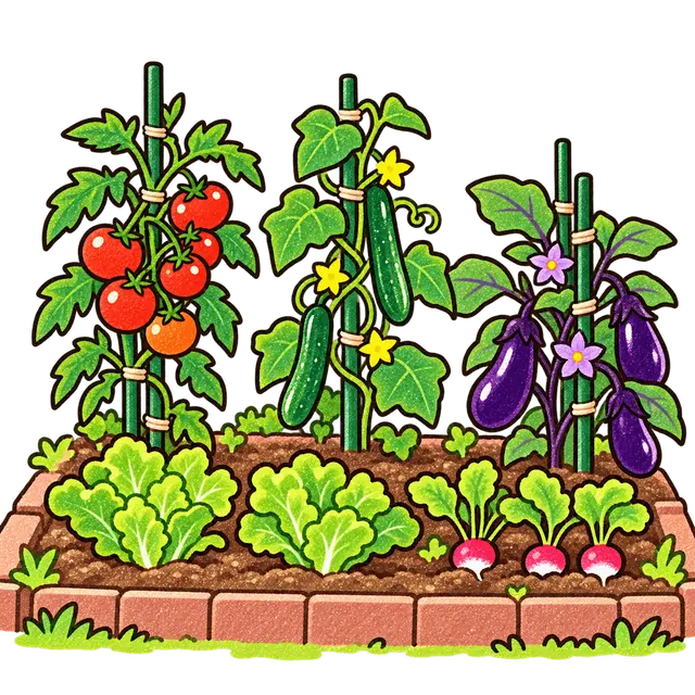 学校菜園の挿絵