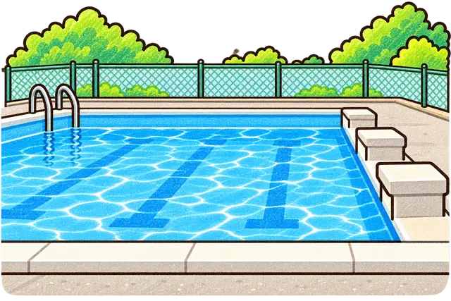 プールサイドの挿絵