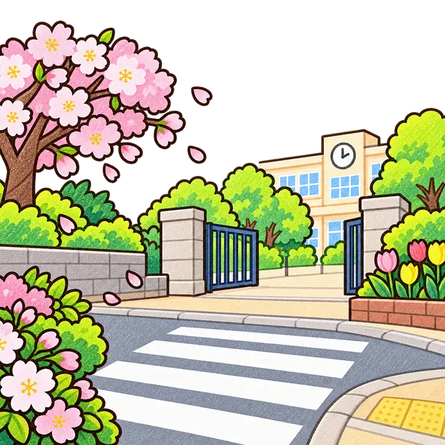 通学路の横断歩道の挿絵