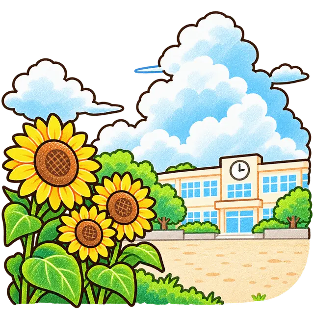 夏の校庭の挿絵