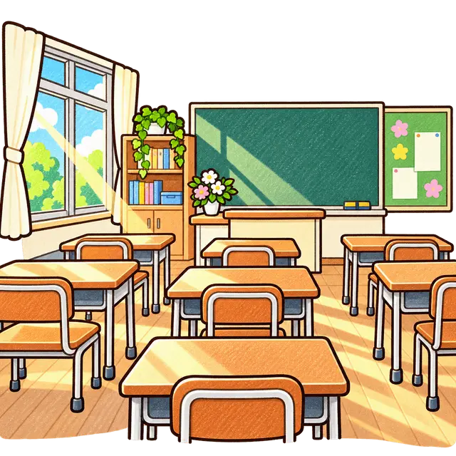 朝の教室の挿絵